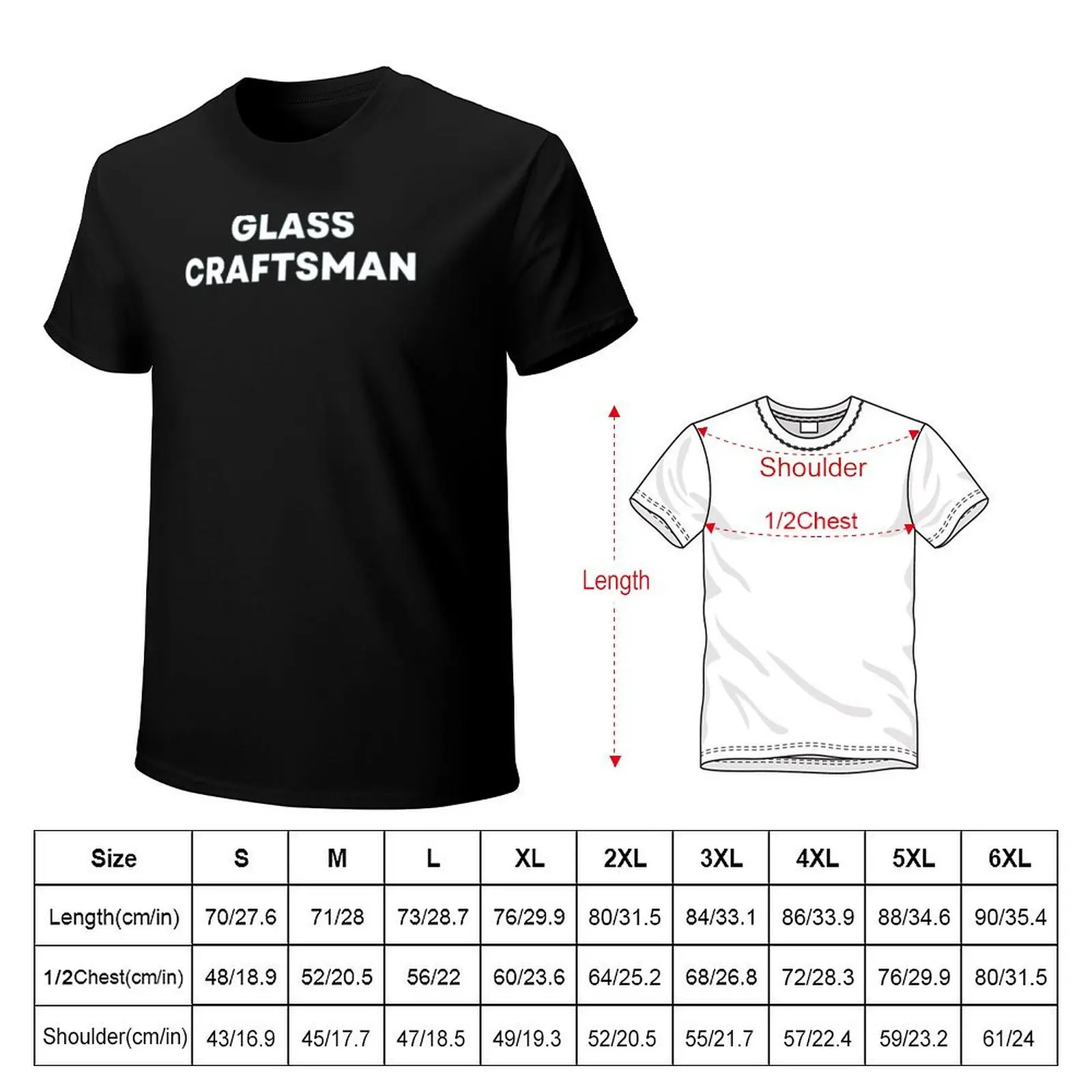 Glass Craftsman T-Shirt Stylish Print Short Sleeve Tee