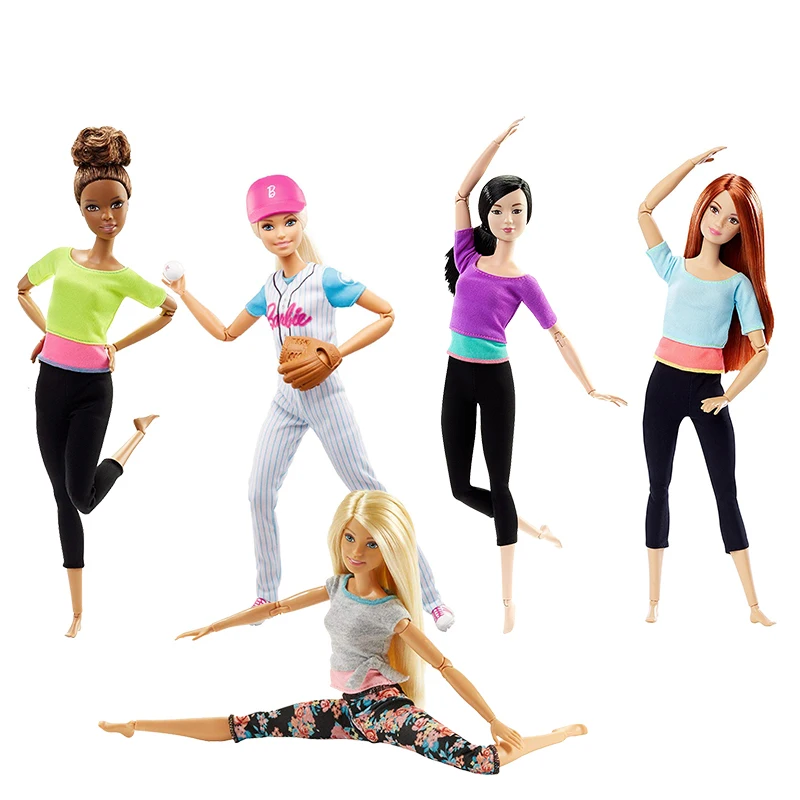 

Original Barbie Dolls Made To Move 22 Joints Articulated Athelete Children Genuine Brand Birthday Christmas Gifts Kids Toys