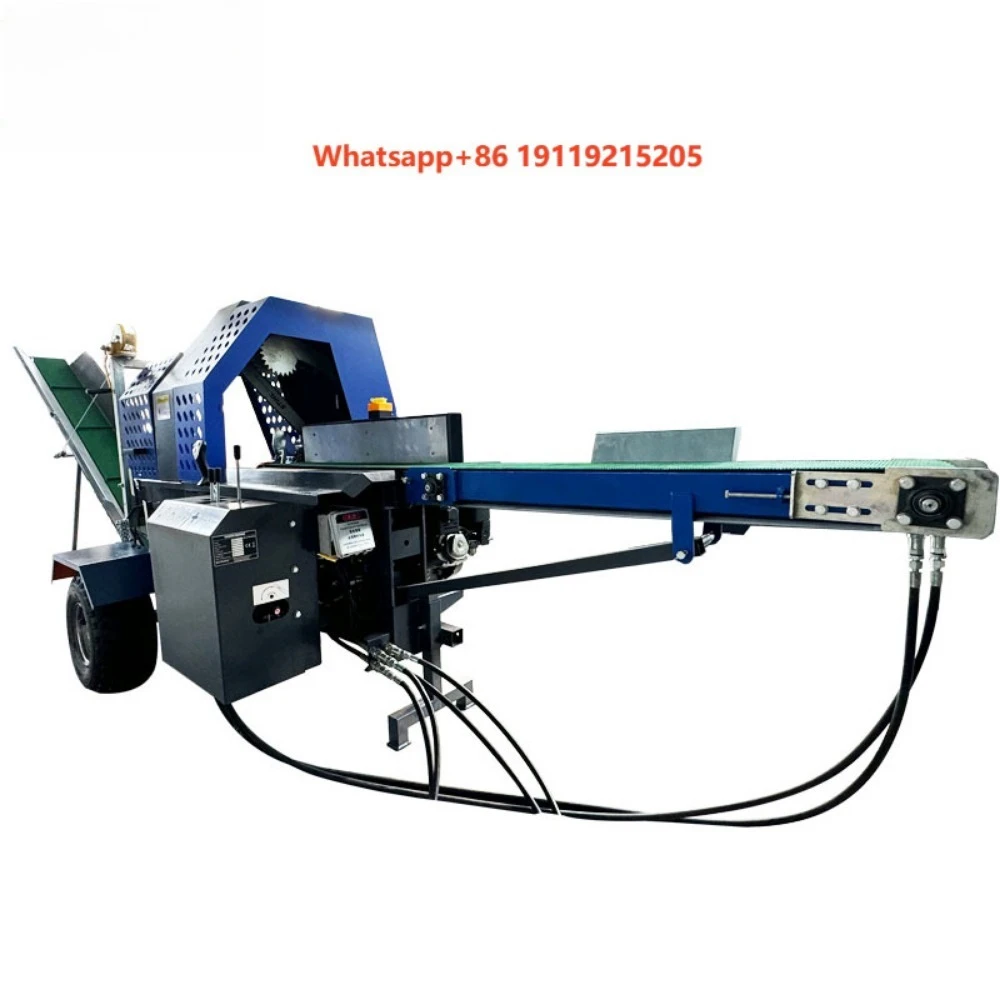 Forestry Machinery 20T Portable Wood Firewood Processor Electric Powered Engine Bearing Log Splitter Conveyor