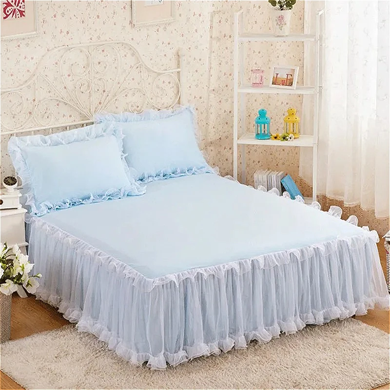 Obrázek 7: 1ks elegantní kněžna postel sukně protiskluzový matrace zakrýt nabíranou krajka postel sukně prostěradlo ochránce bedspread ne povlak na polštář