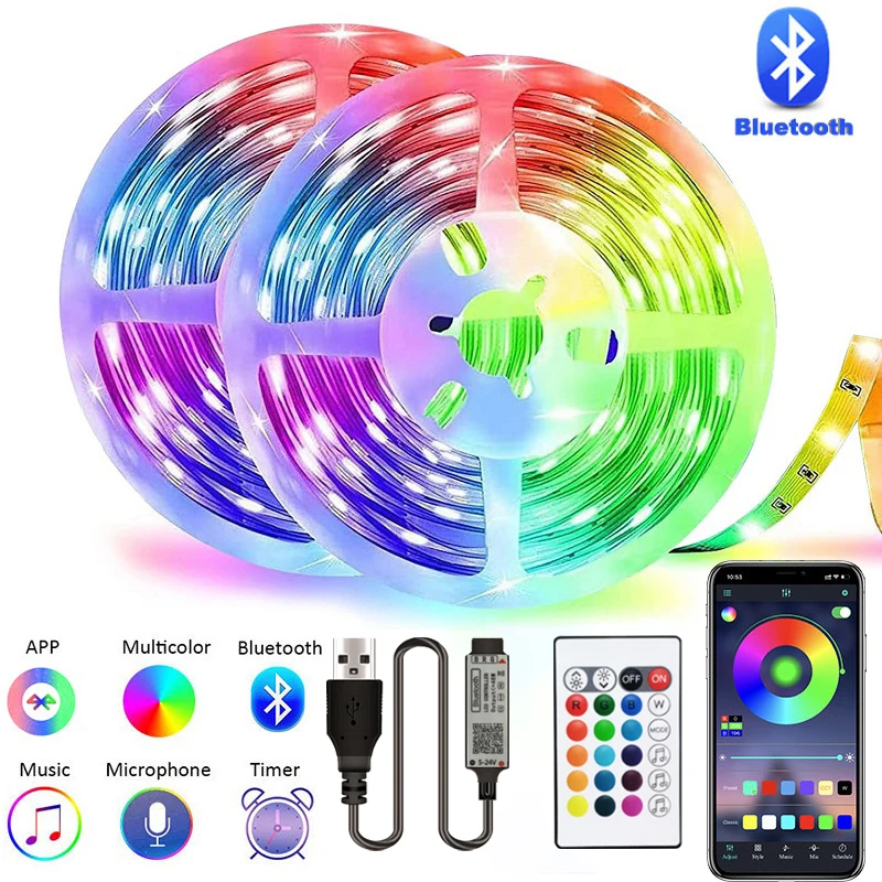 

Bluetooth Music Control LED Waterproof Light Strip Ls Mainly Used For Gaming Room Decoration Aesthetic Free Shipping