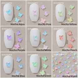 Neon Mocha 5mm Butterfly-Shaped Wholesale Flat bottom Nail Art rhinestones Self-Adhesive Shiny Glass Crystal 3D Nail Decoration