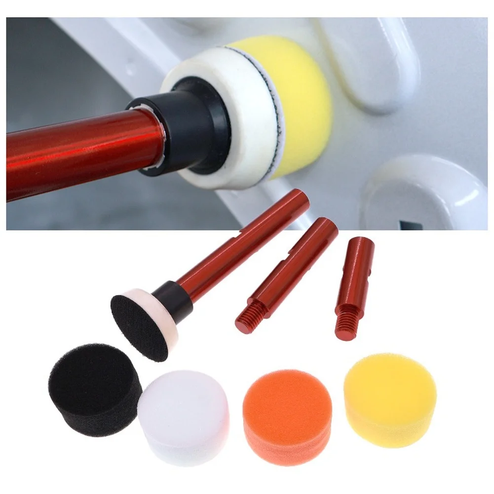 Aluminum Thread Extension Rod For Car Polisher Buffing Machine 75mm 100mm 140mm Red Rotary Polishing Tool Part
