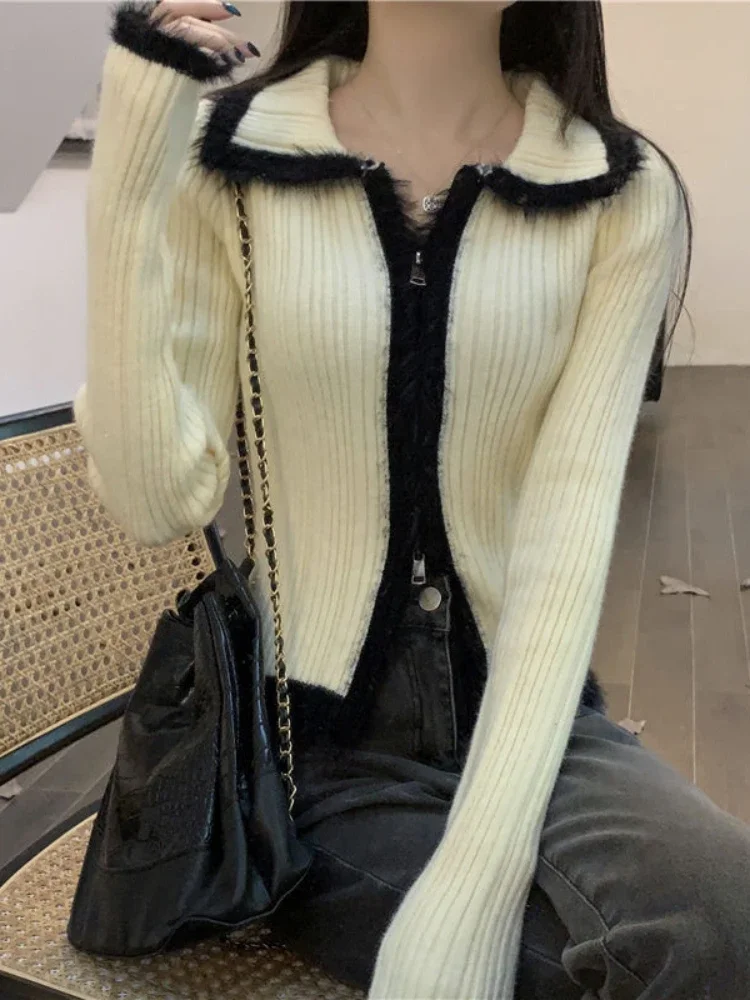 2025 ฤดูใบไม้ผลิเกาหลีแฟชั่นเสื้อกันหนาวผู้หญิงO-คอPulloverถักเสื้อถักหญิงจัมเปอร์สบายๆคริสต์มาส 2000S Aesthetic