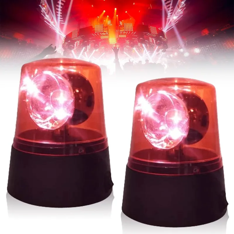 Flashing Warning Light Party Rotating Light with Reflector 360° DJ Stage Strobe Lighting Decoration for Club Party Battery Power