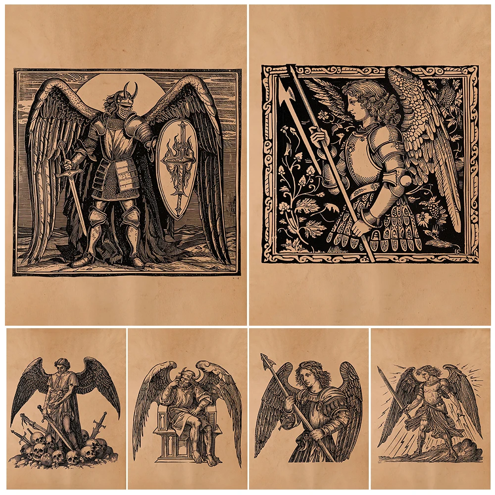 

Lucifer The Fallen Angel,Antique Satanic Art Poster And Print,Archangel Occult Wall Art Canvas Print,Witchy Room Decor Unframed