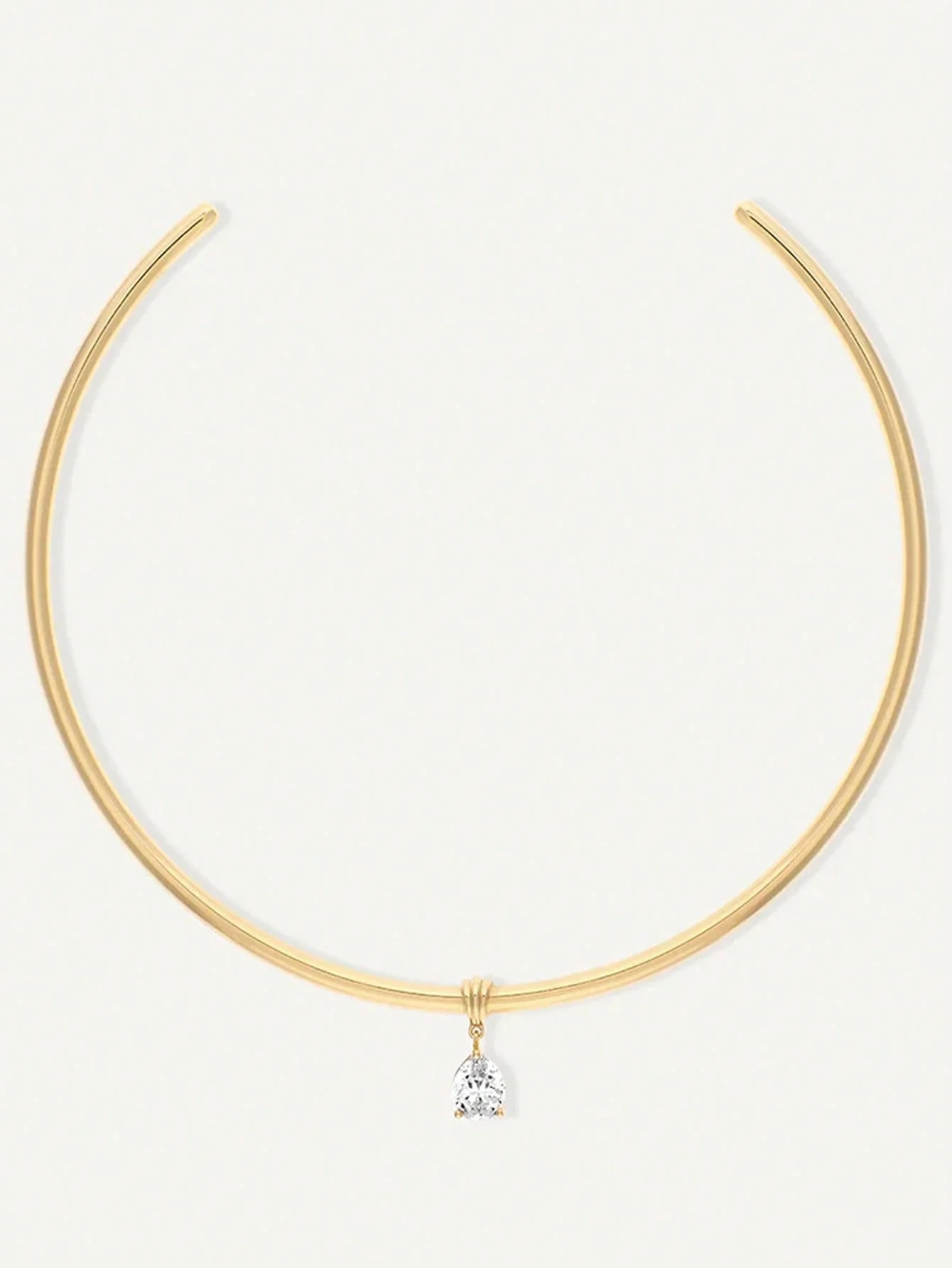 XSBODY New Teardrop-shaped Pendant Necklace With Personalized Design Open Collar Clavicle Chain European American jewelry Women
