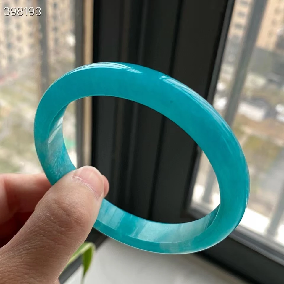 Natural Green Amazonite Crystal Gemstone Woman Lady Fashion Bangle Inner Diameter 64mm Rare Stone Round AAAAAA