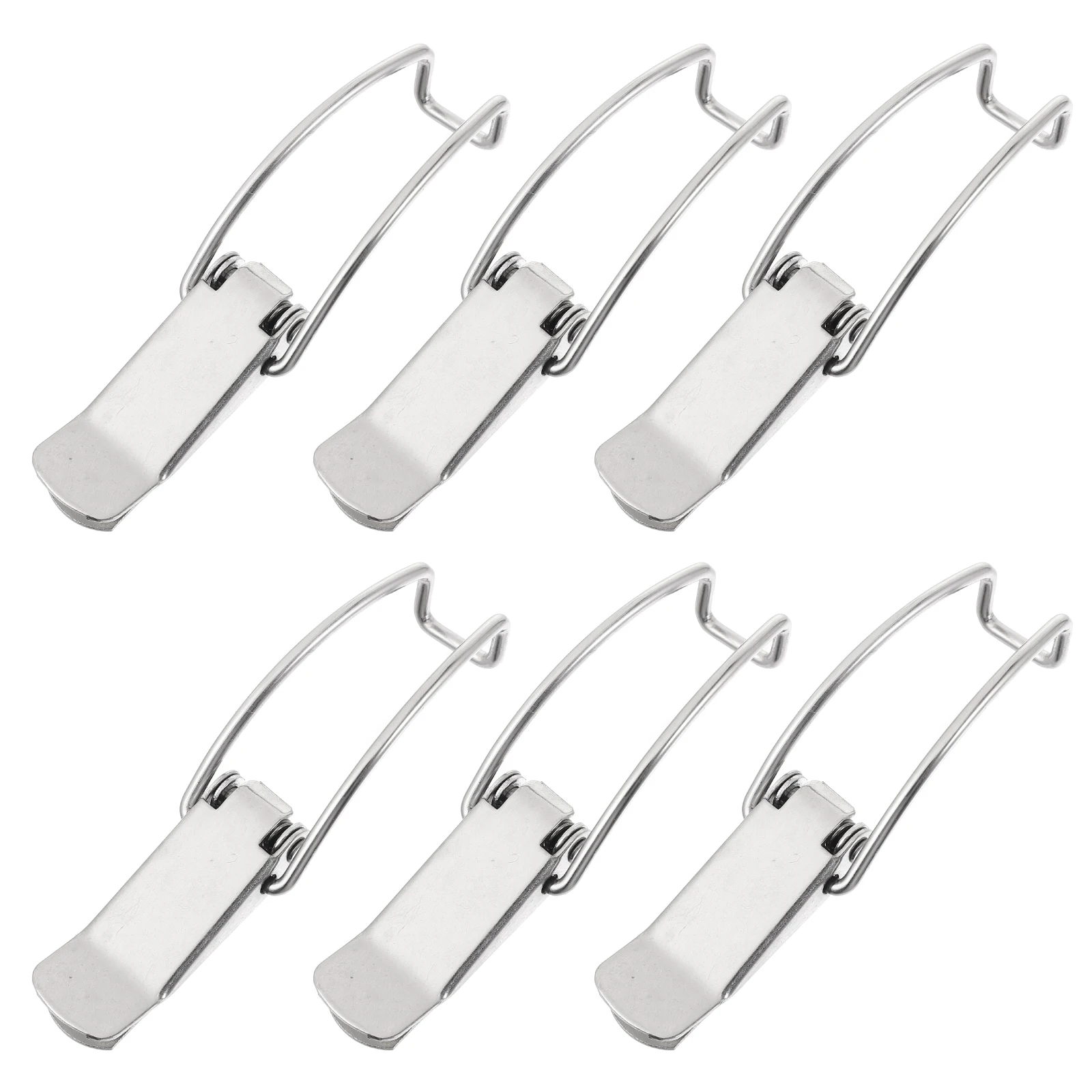 

6pcs Spring Loaded Latch Hasp Nickel Plated Iron Cabinet Lock Toggle Fittings Durable High Strength Toolbox Drawer Cases Chests