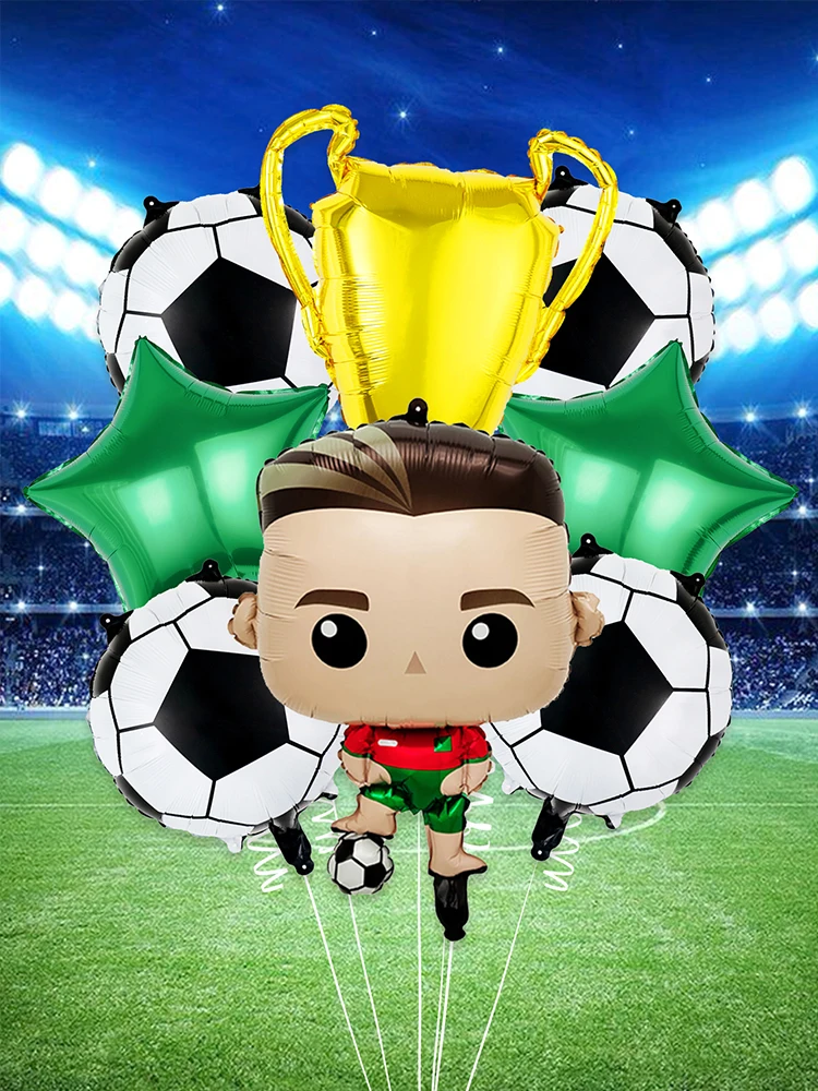 1/8 Stück Fußball-Ballon-Set für Geburtstagsfeiern, Meisterschaftstrophäe, Fußballspiel, Geburtstagsparty-Dekoration