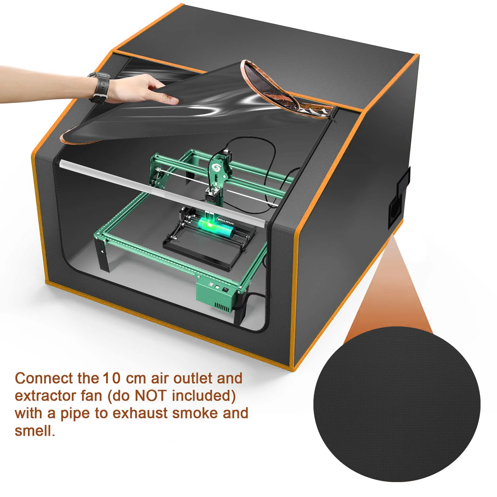 

Engraving Machine Protective Cover Fire Protection Noise Reduction Dust Prevention Easy To Clean Assemble Protective Cover