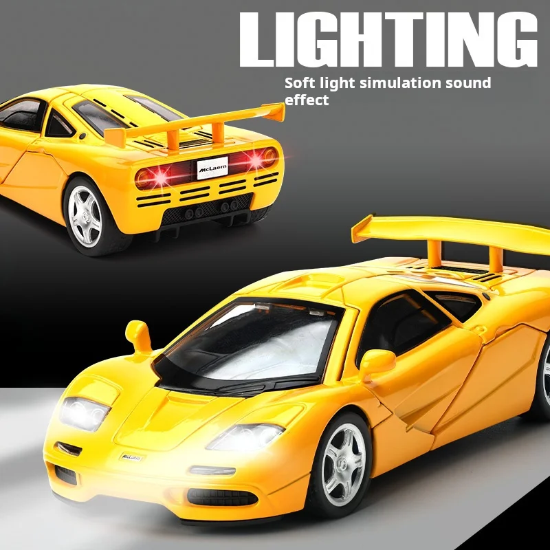 Limitierte Bearbeitung 1:32 Die-cast Metal Simulation McLaren F1 Legierung Modell Sportwagen Sound und Licht Sammlung Modell Jungen Spielzeug Geschenk