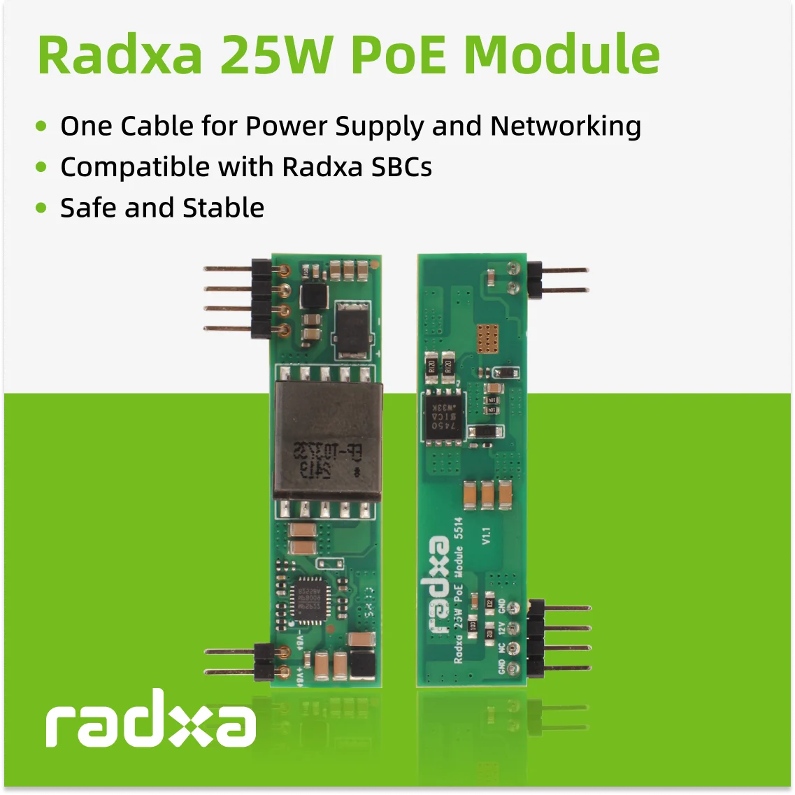 

Radxa 25W PoE+ Module 5514, Compatible with ROCK SBCs