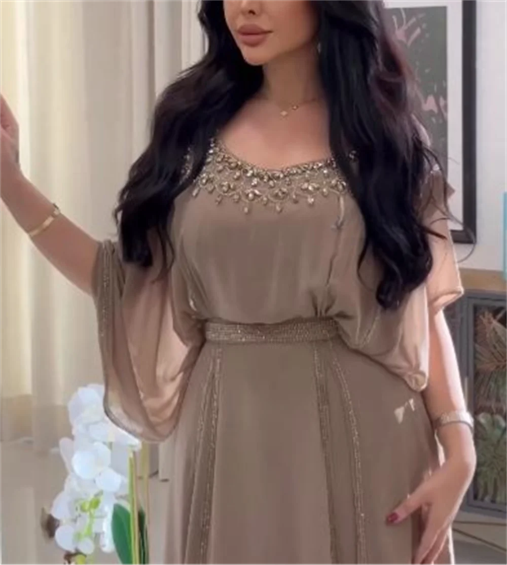 Es retro exquisites Juwel a-Linie Perlen Chiffon formelle Gelegenheit Kleid vtido fta vtidos de fita para mujer – Detail 4