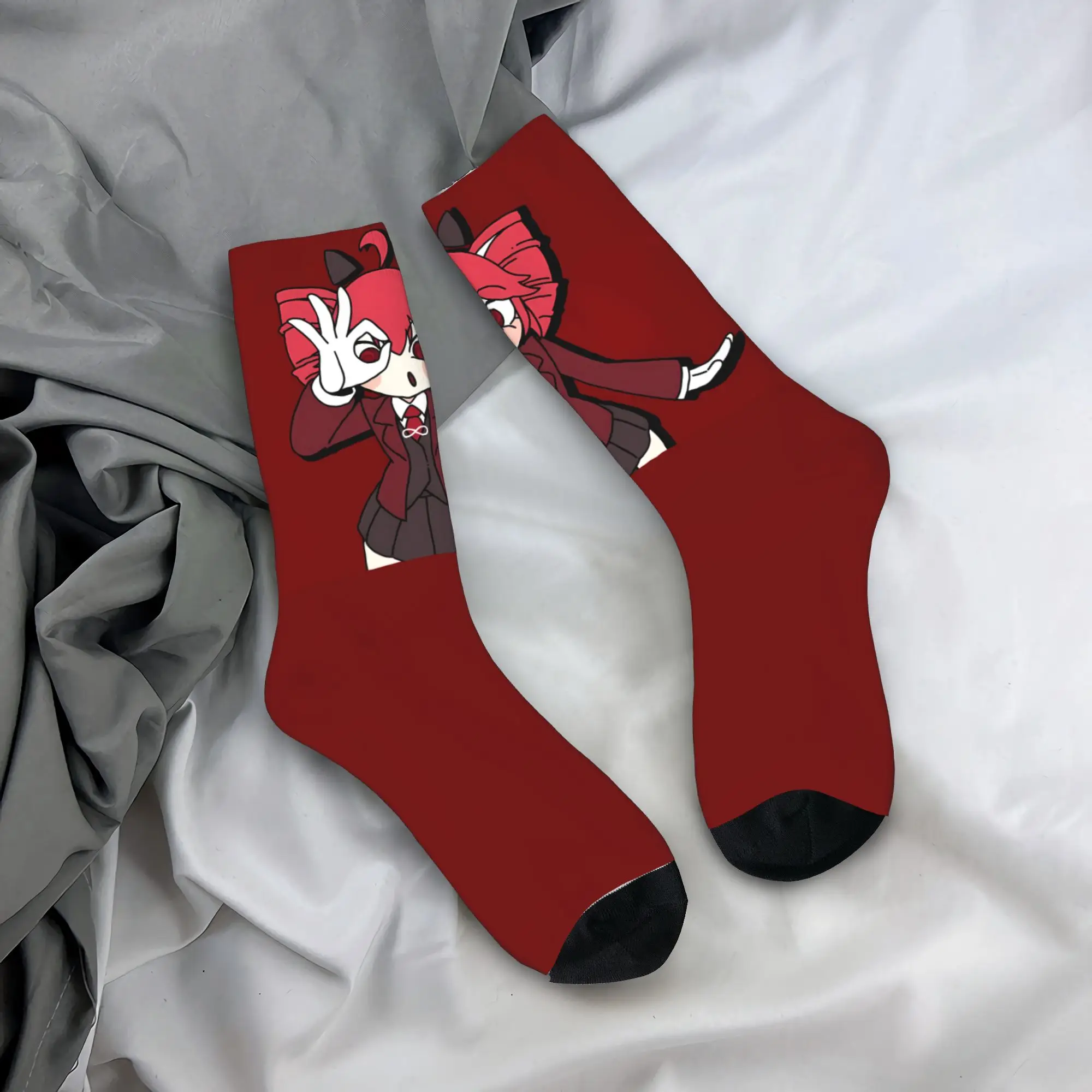 Kasane Teto Dark Suit Anime Stockings  Graphic Korean Socks Autumn Non Slip Socks Men Climbing Comfortable Socks