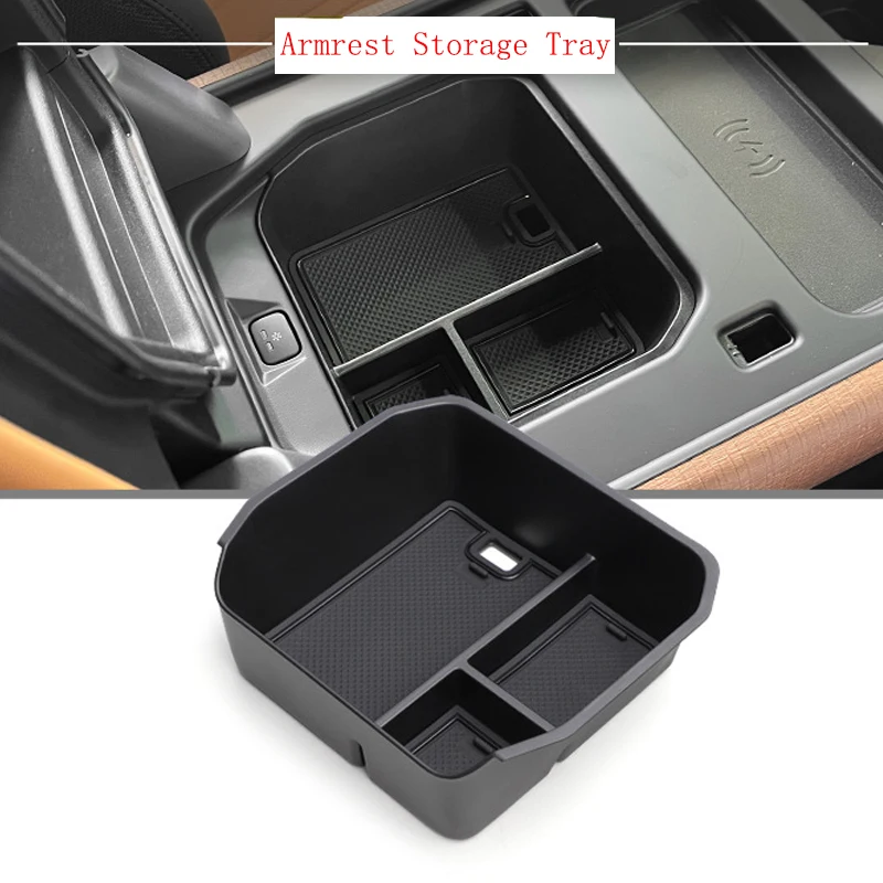 Car Center Console Organizer For Land Rover Defender 110 2022-2024  Armrest Storage Box Tray(Suitable For Fridge Version)