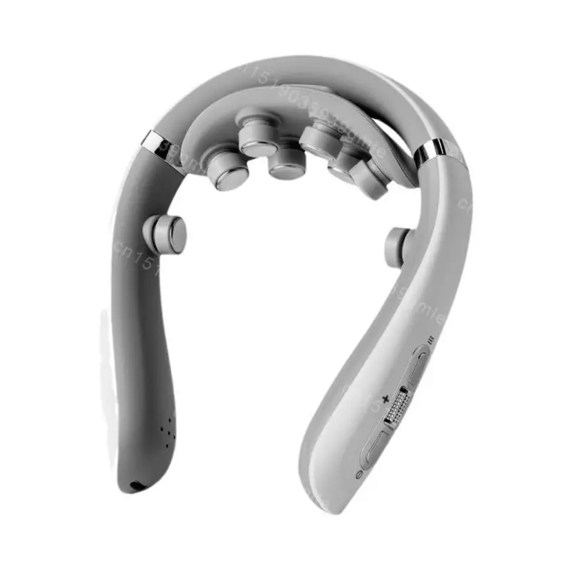 Nekmassager Elektrische Microcurrent Multi-Head Vervangbare Draadloze Kneed Shiatsu Verwarming Vibratie Cervicale Schoudermassager - afbeelding 2