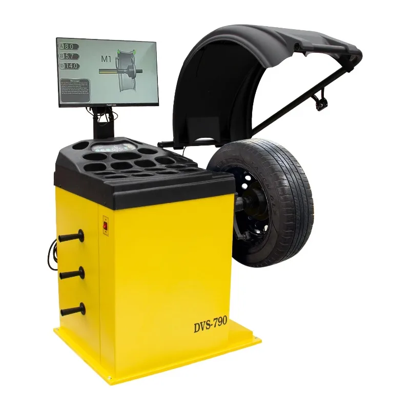

110V Tire Wheel Balancer Machine For 10''-24'' Rim Diameter With Wheel Hood
