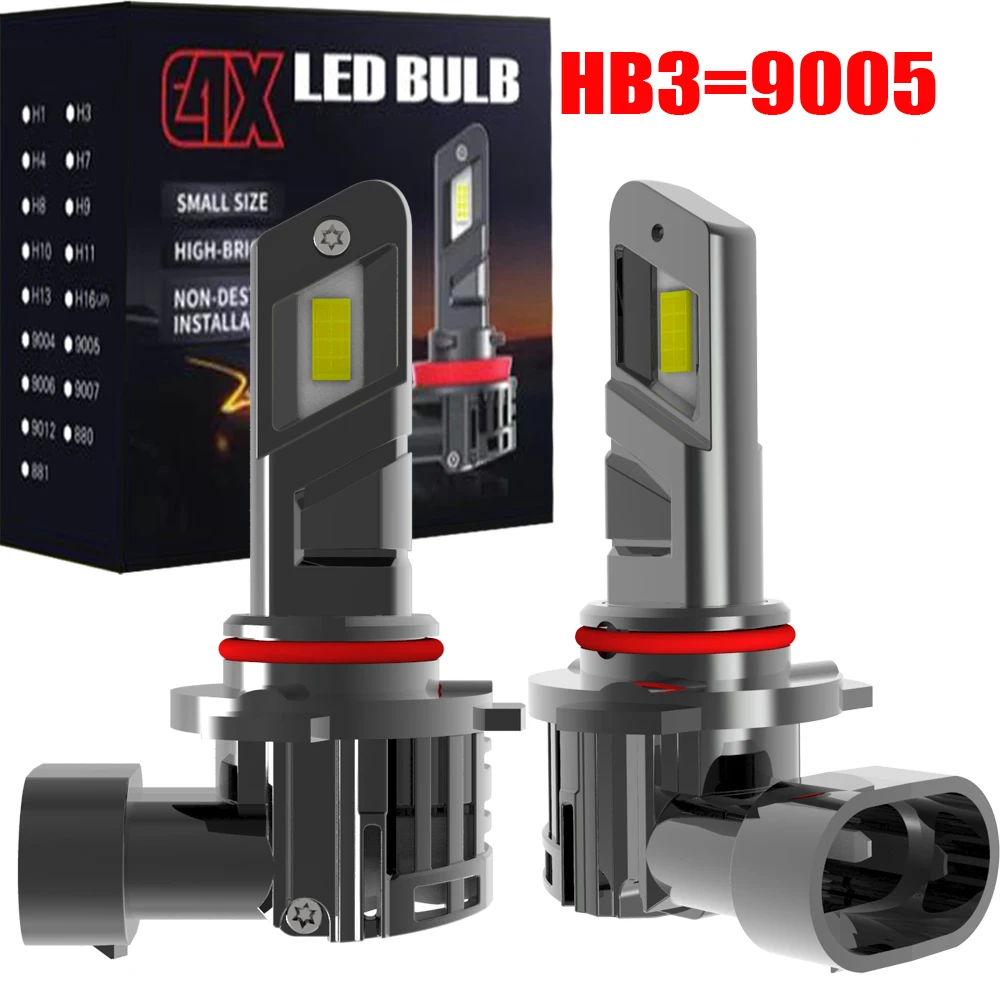 2Pcs HB3 9005 Led Headlight P20d 9005NL Car High Low Beam Bulb Auto White Fog Light Turbo Diode Lamp 12v 55w No Adapter Required
