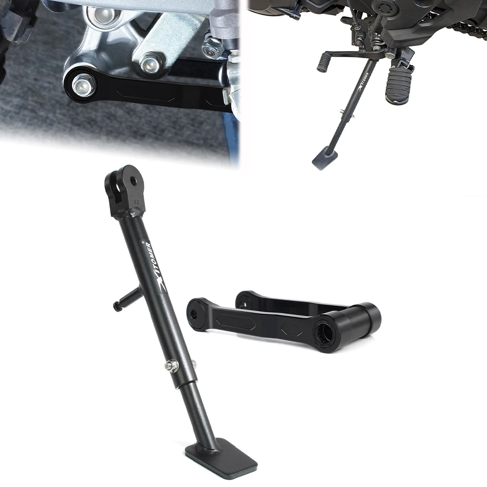 

Motorcycle Adjustable Kickstand Side Stand & Rear Lowering Links Suspension Linkage XL750 Transalp 2023 2024 2025 2026 For Honda