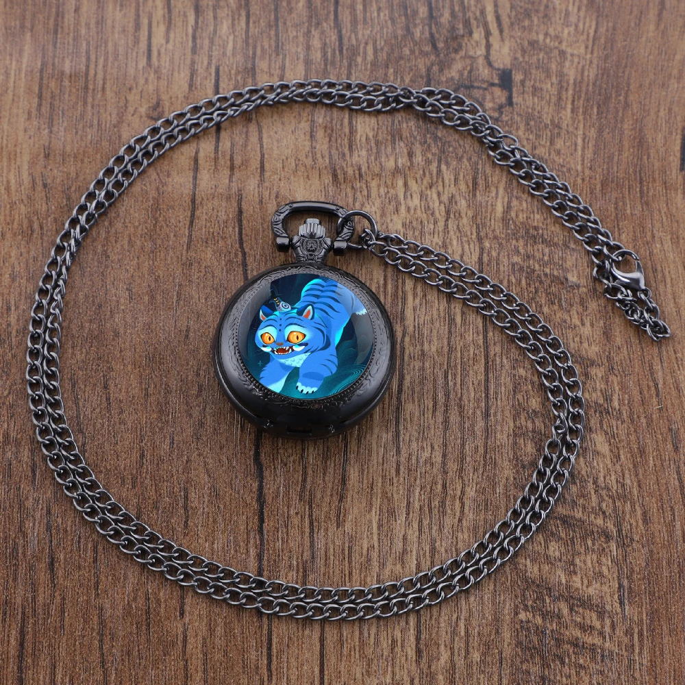 K-Pop Demon Hunters - Derpy & Sussie Artisan Cinema-Style Glass-Dome Quartz Pocket-Watch قلادة قلادة هدية للجنسين