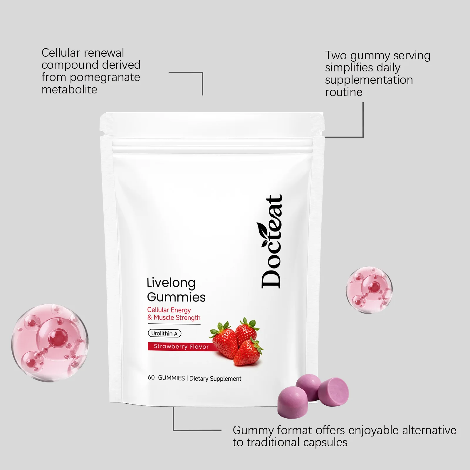 Muscle Performance Energy Gummies Boost Energy & Vitality Improve Endurance Post‑Workout Recovery Sports Dietary Supplement