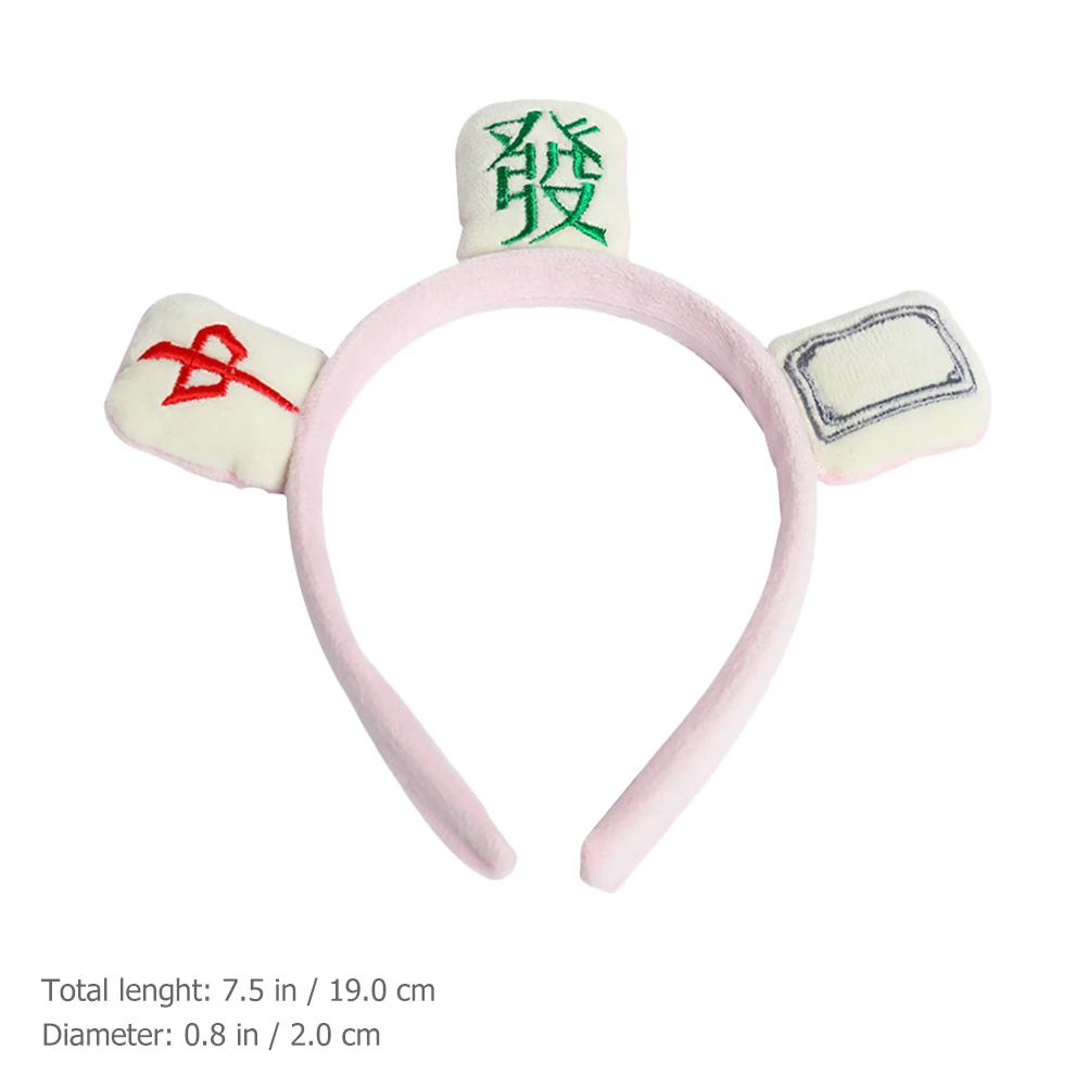 

4 Pcs Mahjong Headbands Fabric Hair Hoops Girls Accessories White Medium Padded Photo Prop Hairstyling Tools Party Gifts