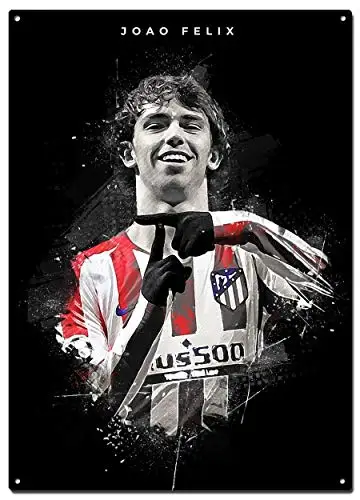 STYSLS Joao Felix Metal Tin Signs, Football Abstract Art Poster, Decorative Signs Wall Art Home Decor