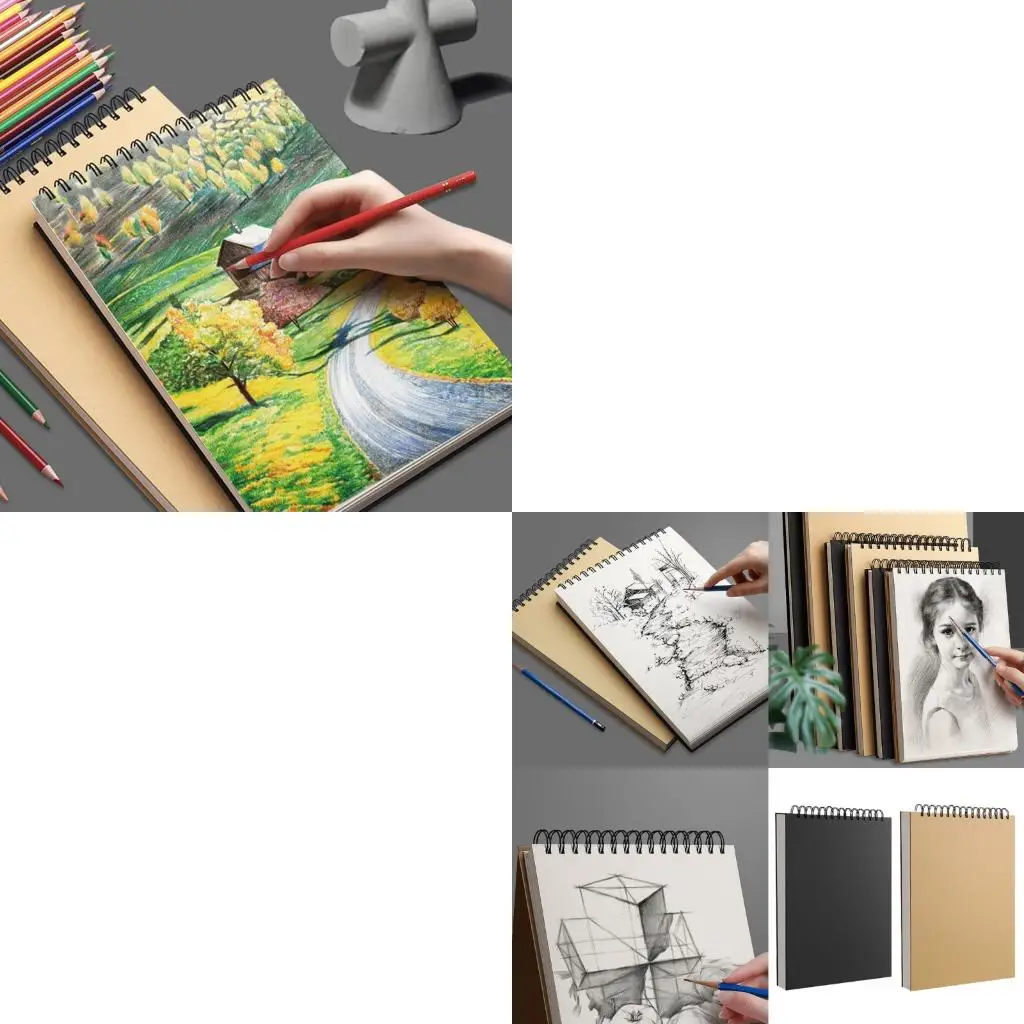 Top wire sketch pad with 60 thick blank sheets for study drawing