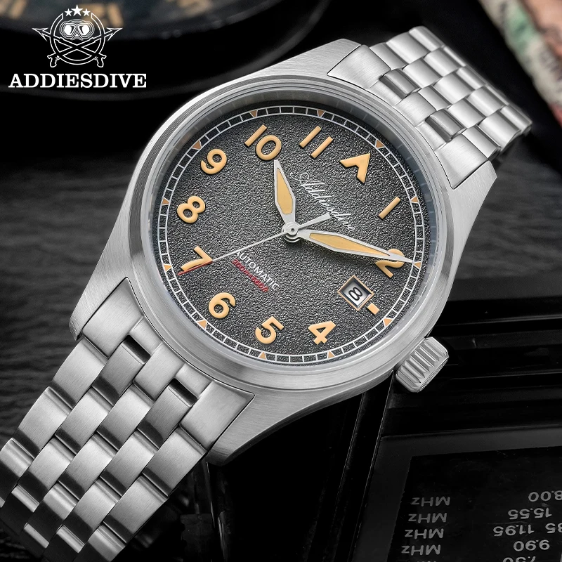 ADDIESDIVE 39MM Casual Waterproof Automatic Watch For Men Top Brand Sapphire Crystal Luxury Mechanical Watch AD2562 Reloj Hombre