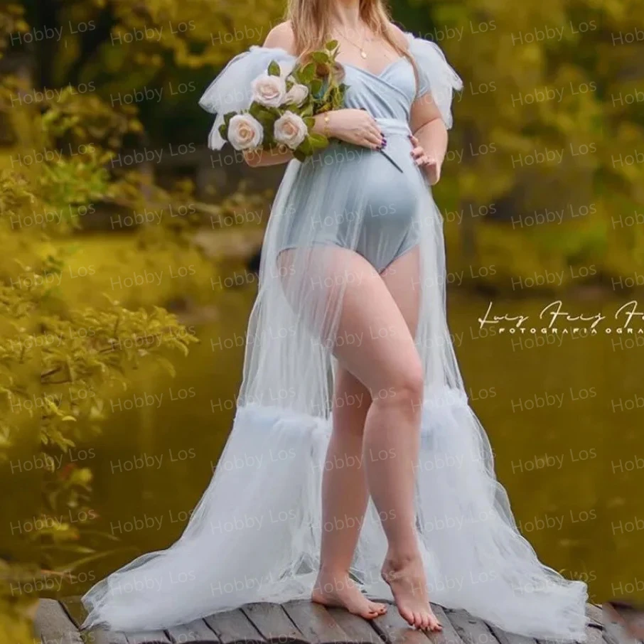 Charmante sexy Umstandsroben für Damen, langes Tüll-Fotoshooting-Schwangerschaftskleid, elegantes, einfaches formelles Abendkleid nach Maß