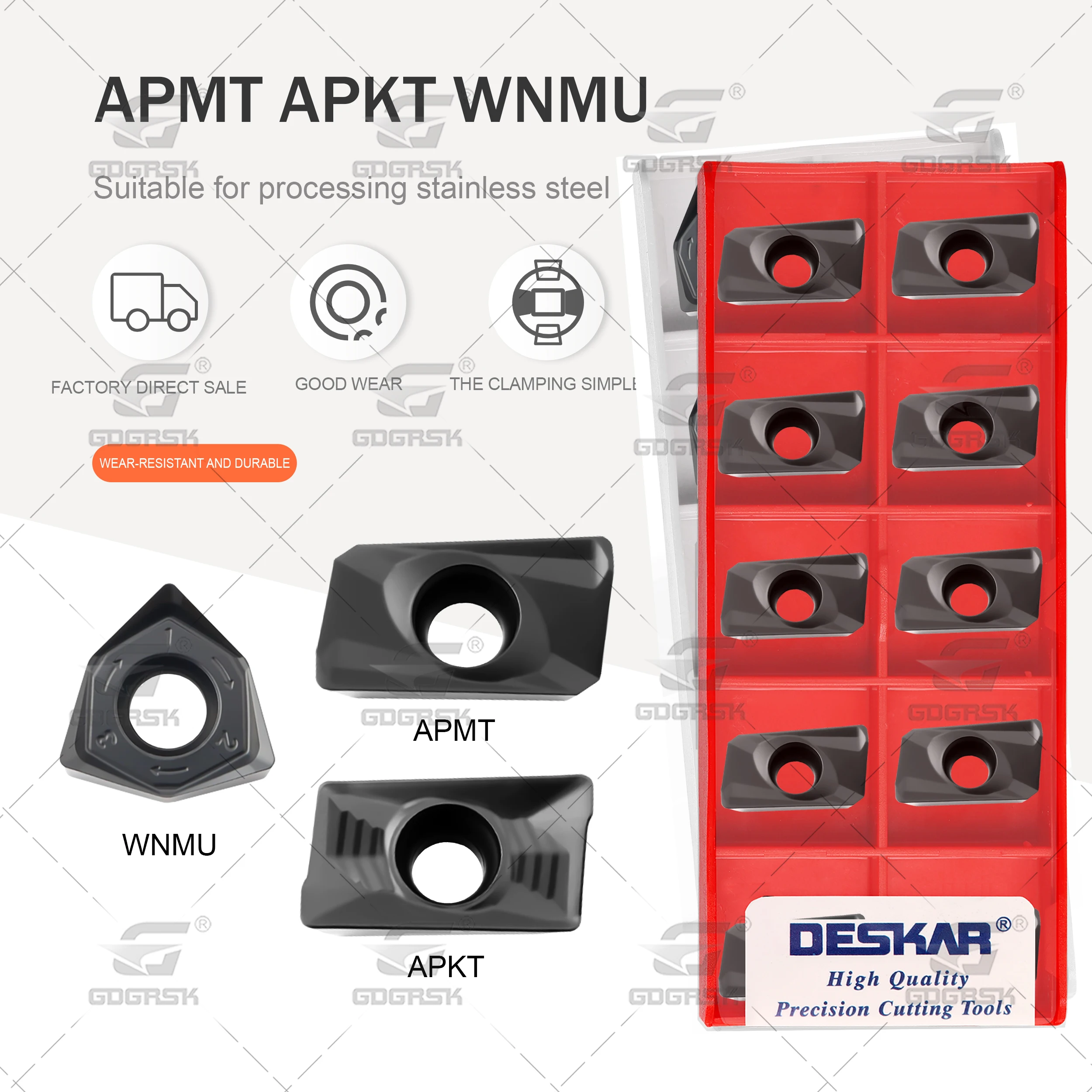 Inserto de fresado APKT 160408 -HM LF3018 APMT1604PDER-H2 LF3018 WNMU 080608 Herramientas EN-GM LF3018, herramientas de corte de torneado con hoja de fresado de torno