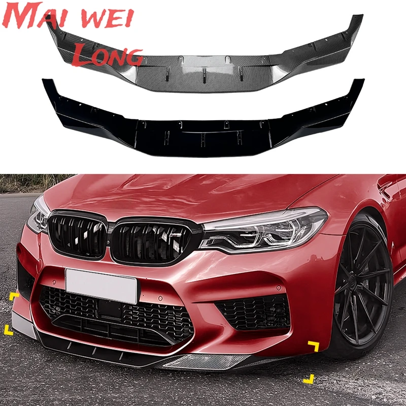 

For 18-on BMW 5 Series F90 M5 Only Front Bumper Lip Splitter Gloss Black Painted