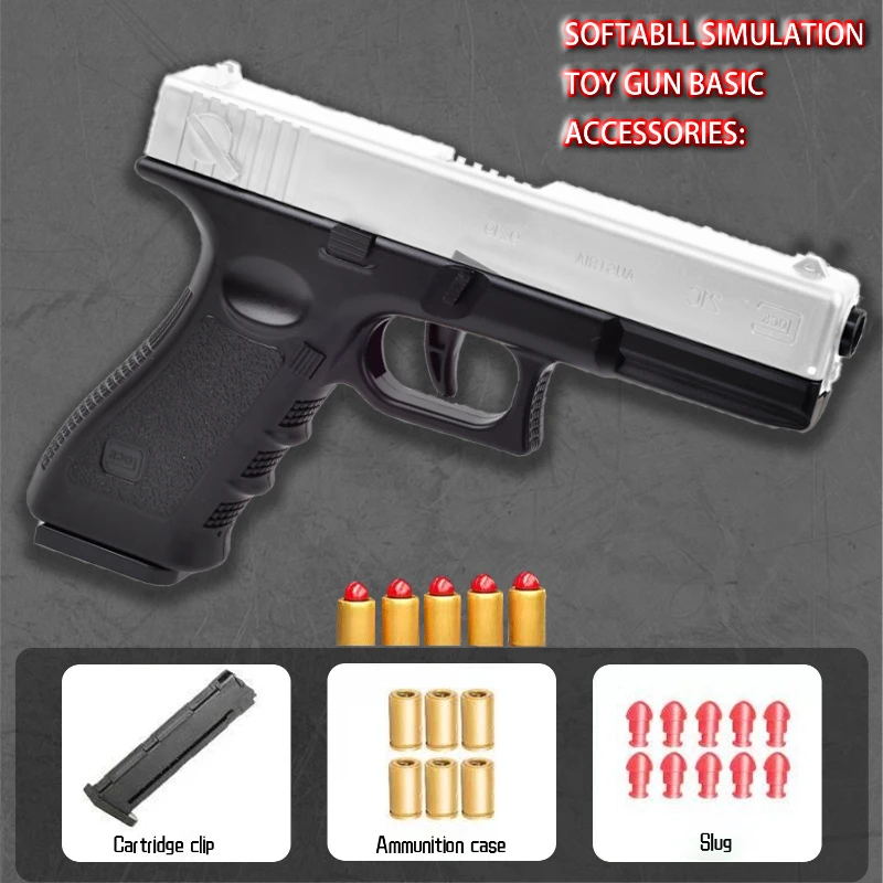 Mechanical Automatic Desert Eagle Toy Gun Shell Ejection Airsoft Pistol Continuous Firing Soft Bullet Toy for Children Shooting