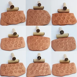 ミニ粘土スタンプエンボスシール木製ブロック、陶器、セラミック、ポリマー粘土ツール、DIYジュエリー、印象芸術、趣味用品、1.5cm