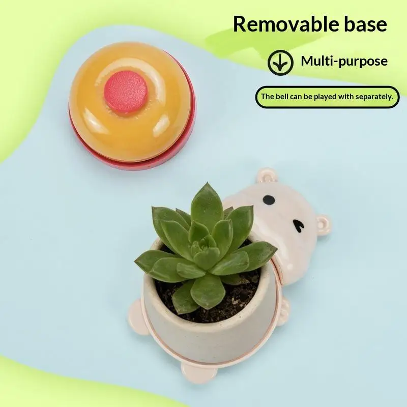Cute Animal Hand Press Bell Clear Ring Sound Mini Desk Toy Bell for Classroom Reward Family Board Game Kids Small Gift