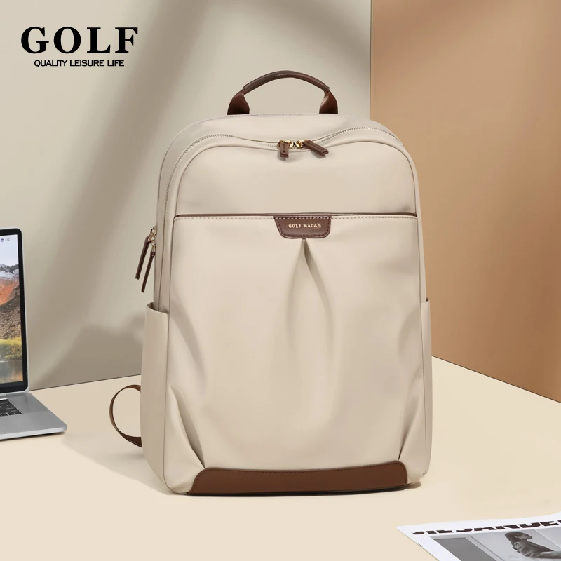 GOLF Laptop Backpack Women 15 Inch Waterproof Black Fashion Travel Backpacks Zipper High Quality Business Commuter Computer Bags