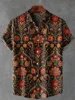Tropical Pattern Print Shirt Essential Casual Hawaiian Short-Sleeve Resort Button-Up