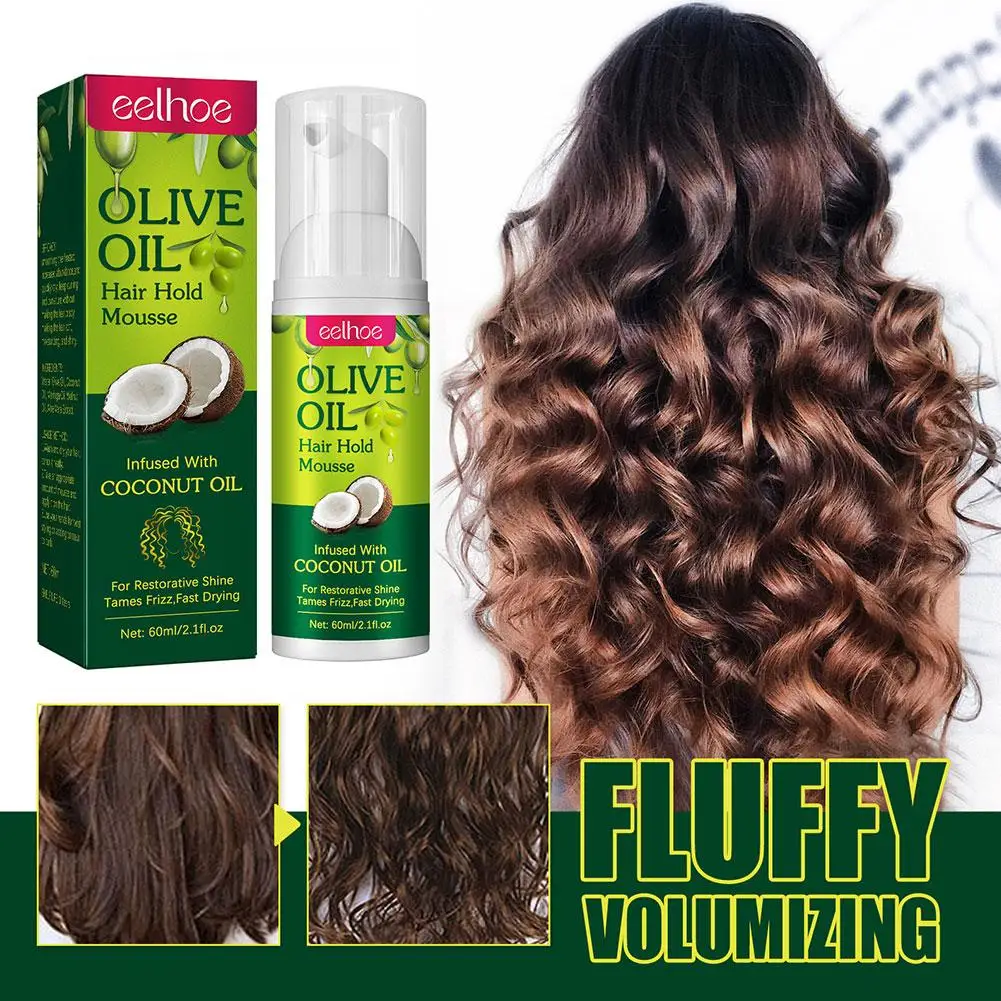 Lockiges Styling Mousse Unisex Olivenöl Zutat lockiges Frizz Kontroll schaum langes Haar Flusen Spray dauerhafte Formung Haar sty k7v8