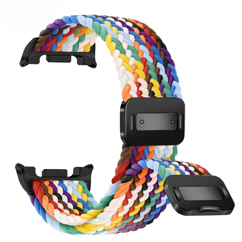 Braided nylon watchband for Samsung galaxy watch 8/8 classic watch strap 46mm magnetic buckle colorful sport Bracelet Wristband