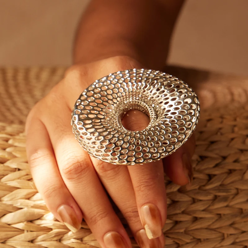 

IVOG Hyperbole Straw Hat Rings Pure Yellow Gold Color Rings For Women Fashion Jewelry Friends Gift Wholesale Official-Website