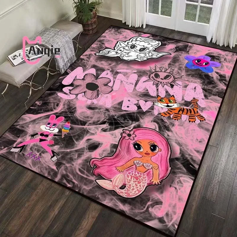 3D Latin Music Fashion Carpet Karol G Art Female Singer Cute Print Soft Rugs Living Room Yoga Mat Bedroom Non slip Large Carpet