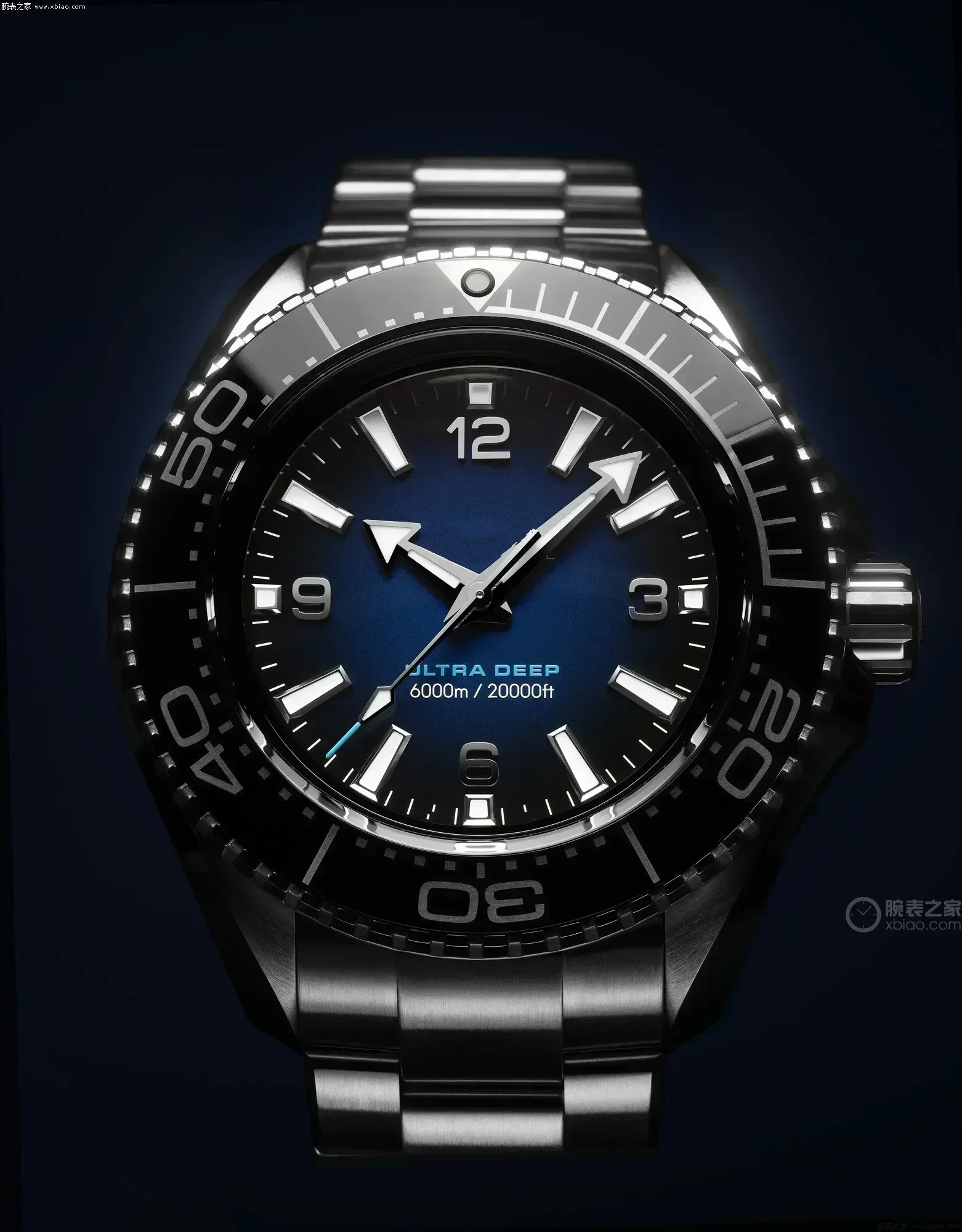 2023 New Mens Automatic Mechanical Watch Stainless Steel Blue Black Ceramic Bezel Sapphire Ultra Deep Wristwatch 45mm