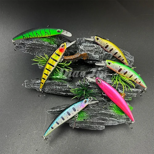 Imagen 2 del producto Cebos de pesca de pececillo que se hunden, 9,1g, 70mm, trucha, Lucio, Wobbler, corriente, cebo duro de fundición larga, punta de lanza 70S, Jerkbait, señuelo de pesca de lubina