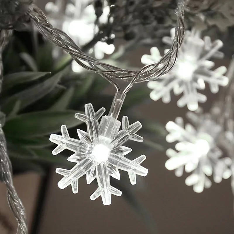 Christmas Snowflake LED String Light Garland Xmas Decoration Party Home Xmas Santa Claus Gifts Navidad  Happy New Year