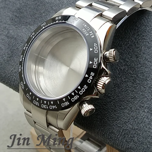 Imagen 2 del producto Alta calidad, 40mm, adecuado para movimiento VK63 VK63A, accesorios de reloj de cristal de zafiro, correa de reloj resistente al agua de acero inoxidable 904L