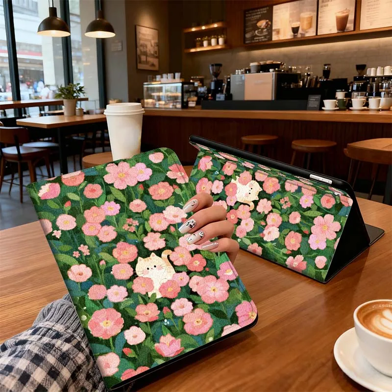 شعبية القط الفن زهرة ل Xiaoxin لينوفو الوسادة تبويب K10 K11 M10 P12 P11 برو GT Gen2 زائد الفيلق Y700 Y900 12.1 اللوحي #2