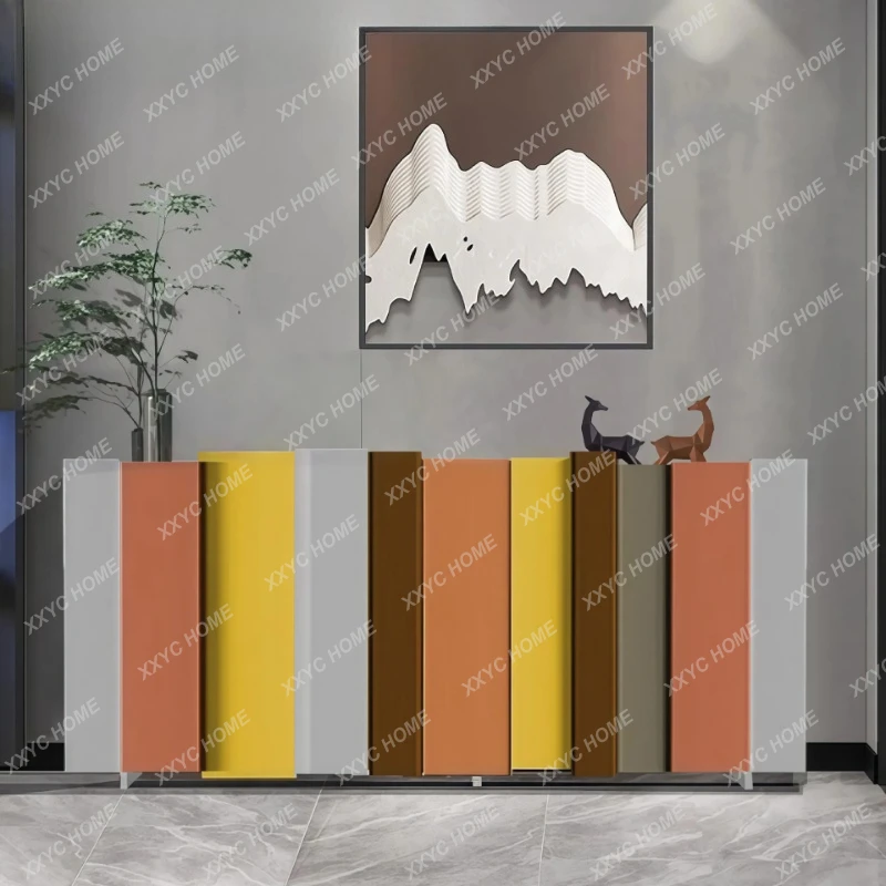 Dopamine paint dining side cabinet entrance entrance living room wall decorative storage cabinet