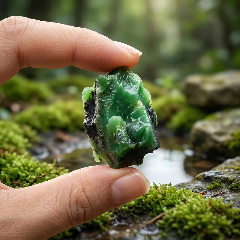 Natural Raw Serpentine & Green Opal Stones - Bohemian Suitable for, Aquarium Fillers, Garden Stones, Native Black