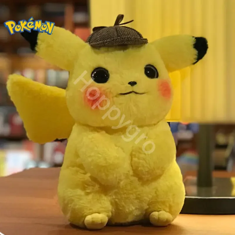 28cm Pokemon Detective Pikachu Plush Toys Cartoon Anime Pikachu Plush Doll Soft Stuffed Kawaii Elf Doll Birthday Gift for Kids